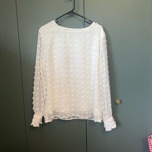 Elegant White Textured Women's Top